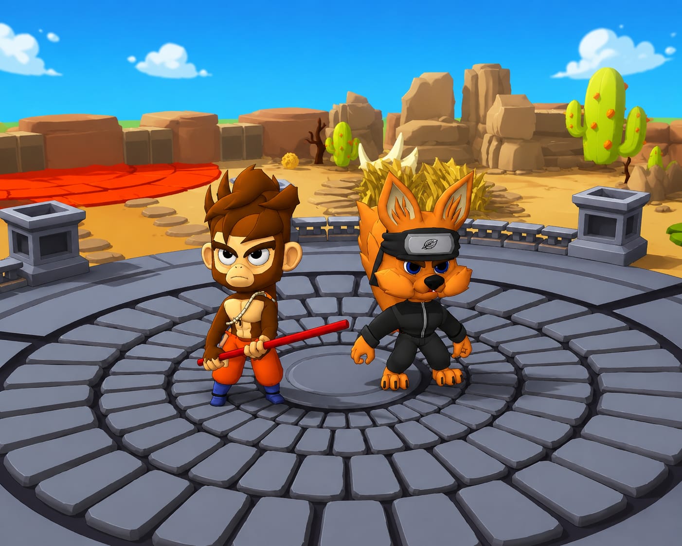 Dark Rift arena with two heroes facing off